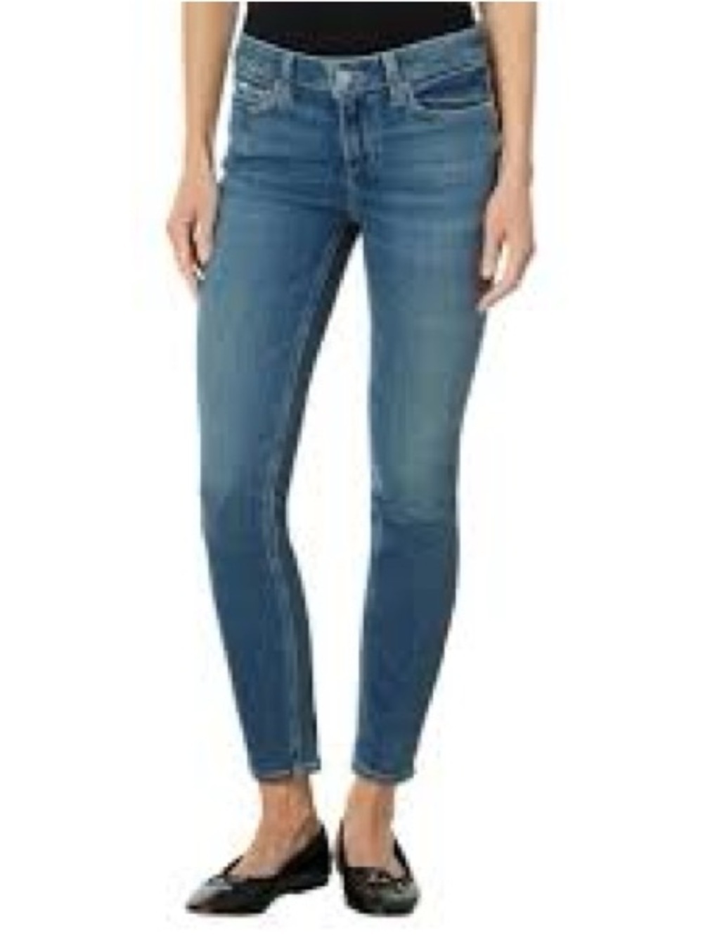 PAIGE Mid Blue Cropped Slim Jeans 745